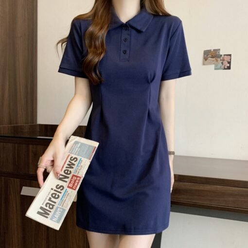 Vapetix S-XL  Foreign trade solid color real photo summer clothes women's clothes and slit mid-skirt - Pilt 5