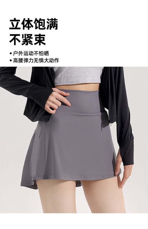 Vapetix S-L  Lulu Same Skirt Nylon High Elastic Ice Silk Tennis Skirt Thin Breathable Yoga Anti-running Sports S – Bild 8