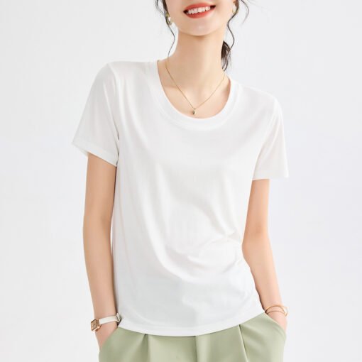 Vapetix M-XXXL  Tencel Lyocell Short-Sleeve U-Neck 2025 Mask T-Shirt Stylish Casual Elastic Quick-Dry Summer Top fo - Pilt 5