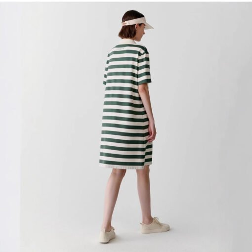 Vapetix S recommended weight 90-110 pounds-XL Recommended Weight: 131-140 pounds  IC Small الذرة Polo Striped Dress for Women 2025 Summer Cotton Fabric Straight Tunic Dress Casual M - Pilt 7