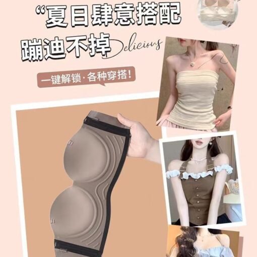 Vapetix S size is suitable for 32/70ABC-XL size suitable for 38/85ABC  Traceless Invisible Strapless Underwear Women's Breathable Push-up Small Chest Large Outer Expansio – Bild 7