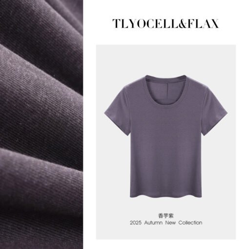 Vapetix M-XXXL  【U-Neck Tencel Linen Bare Texture】Laycel Short-Sleeve Women's New Design Sensory Backless Slimming - Pilt 6