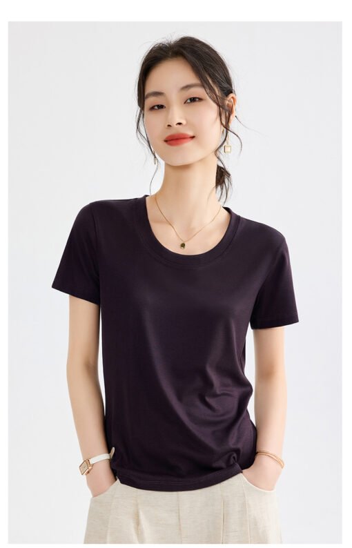 Vapetix M-XXXL  Tencel Lyocell Short-Sleeve U-Neck 2025 Mask T-Shirt Stylish Casual Elastic Quick-Dry Summer Top fo - Pilt 6