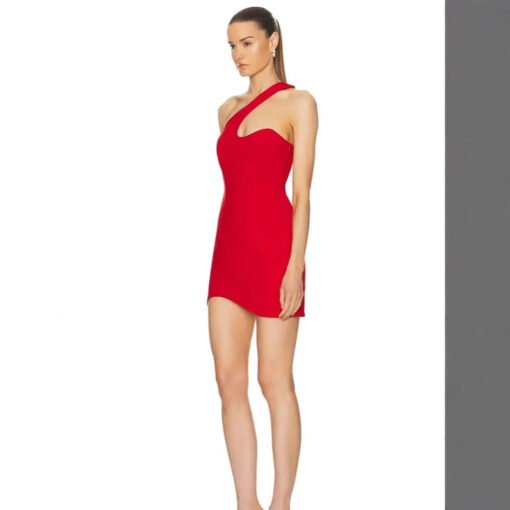Vapetix XS-XL  Women's Summer Single Shoulder Elastic Tight Asymmetrical Nightclub Party Off-the-Shoulder Bandage - Billede 7