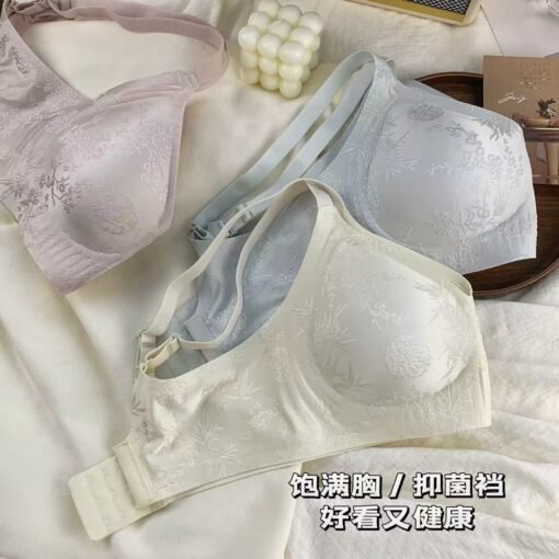 Vapetix M（34/75ABC)-2XL（40/90ABC）  New Chinese Style National Style Embossed Jacquard Light Luxury Underwear Women's Traceless Breatha - Obrázek 8