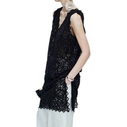 Vapetix S-XL  Factory Wholesale 2025 New Arrival Corset Lace Detail Side Slit V-Neck Top for Women - Afbeelding 8