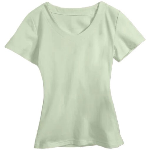 Vapetix S-L  V-neck, straight shoulder, short-sleeved t-shirt for women, summer thin style 2025 new slimming wai - Pilt 8