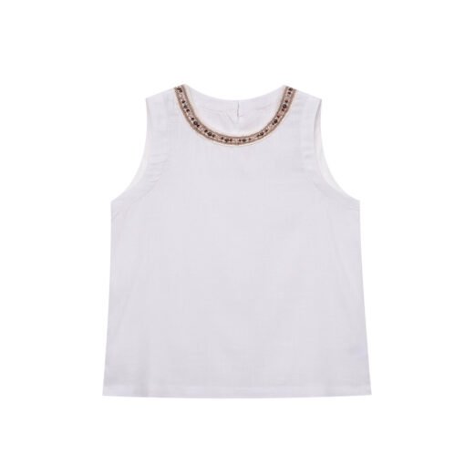 Vapetix M-L  Sinan Style Island Linen Blend Ethnic Style Woven Beaded Round Neck Temperature Sleeveless Vest SN7 - Obrázek 8
