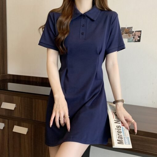 Vapetix S-XL  Foreign trade solid color real photo summer clothes women's clothes and slit mid-skirt - Pilt 6