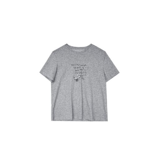 Vapetix Free Size-Free Size  Women's thin South Korean-style printed short-sleeved T-shirt, summer high-end women's top, straigh - Pilt 9
