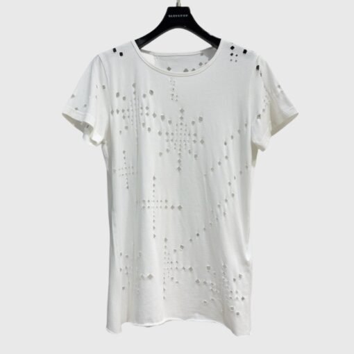 Vapetix S-L  SUBHUMAN Women's | New Hollow-out Crochet Slimming Top Women's Back Unique Splicing Design T-shirt - obrazek 9