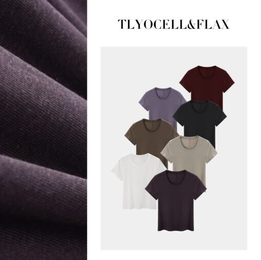 Vapetix M-XXXL  【U-Neck Tencel Linen Bare Texture】Laycel Short-Sleeve Women's New Design Sensory Backless Slimming - Pilt 9