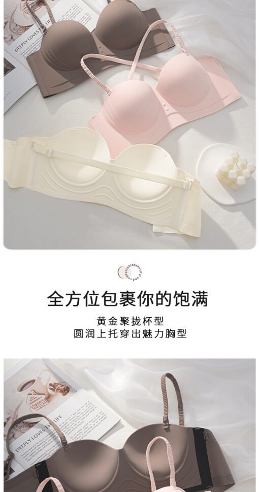 Vapetix S size is suitable for 32/70ABC-XL size suitable for 38/85ABC  Traceless Invisible Strapless Underwear Women's Breathable Push-up Small Chest Large Outer Expansio – Bild 9