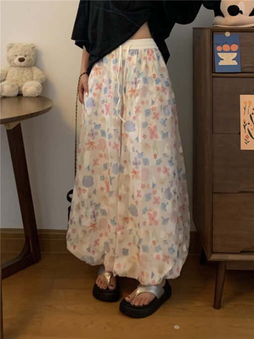 Vapetix Free Size-Free Size  Photographed fashion magazine style blooming petal skirt, petite A-line semi-skirt pants, high-wais - Afbeelding 8