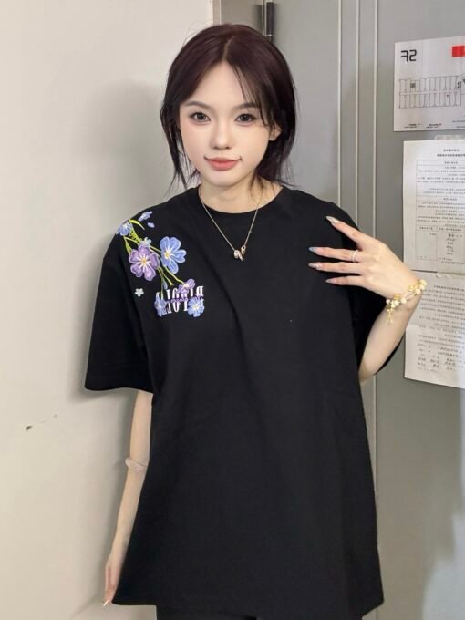 Vapetix M-2XL  X02# [front and rear printed embroidery 19 220g cotton threaded collar] summer lovers short sleeve – Bild 2