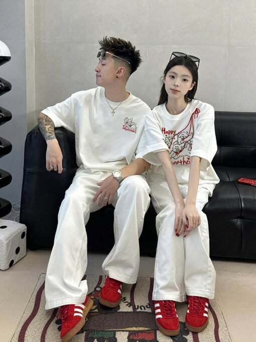 Vapetix S-3XL  [220g Combed Cotton] Special Couple Dress Summer High-end Sense Niche 2025 New Fashion Brand Short-