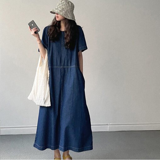 Vapetix Universal code-Universal code  Chic Korean loose slim denim dress - Pilt 7