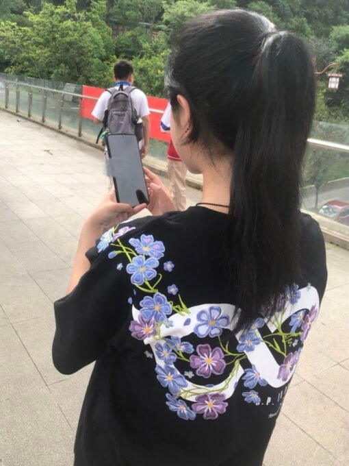 Vapetix M-2XL  X02# [front and rear printed embroidery 19 220g cotton threaded collar] summer lovers short sleeve – Bild 2