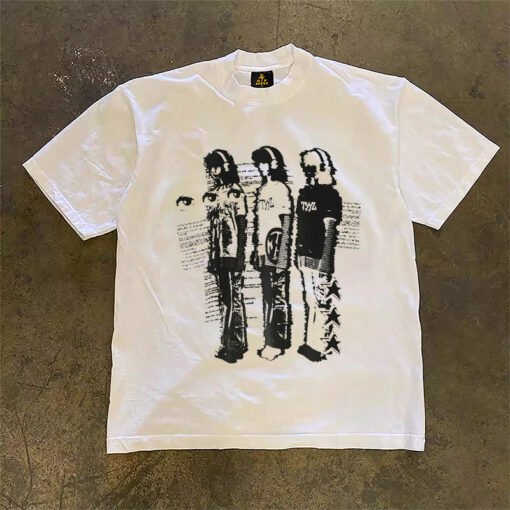 Vapetix S-3XL  [Tmall/recommend] heavy 230g double yarn combed cotton compact figure printed short sleeve T-shirt – Bild 5
