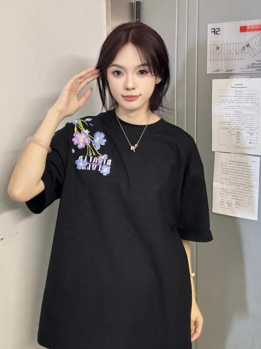 Vapetix M-2XL  X02# [front and rear printed embroidery 19 220g cotton threaded collar] summer lovers short sleeve – Bild 3