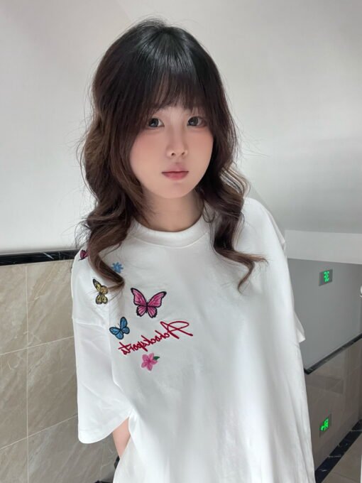 Vapetix M-2XL  X07# [embroidery lining cloth 19 220g cotton threaded collar] summer new couples short sleeve – Bild 4
