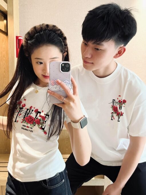 Vapetix S-3XL  [220g Combed Cotton] Different Couple Dress Summer High-end Sense Niche Loose Short-sleeved T-shirt - Pilt 5