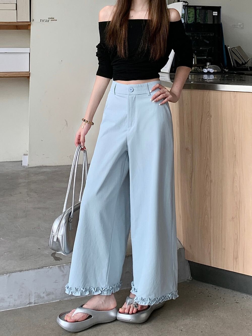 Vapetix S-XL Photographed! 2025 New Elastic Waist Loose Casual Pants Blackberry Edge Nine-Segment Pants for Men – Bild 7