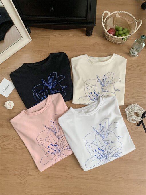 Vapetix Free Size-Free Size  Summer new versatile casual sunscreen top thin floral letter print lazy long-sleeved overshirt - Afbeelding 3