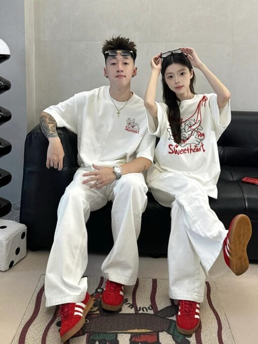 Vapetix S-3XL  [220g Combed Cotton] Special Couple Dress Summer High-end Sense Niche 2025 New Fashion Brand Short- – Bild 4
