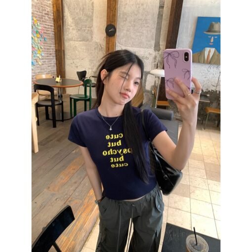 Vapetix S-2XL  Official Image: 40-ply 100% Cotton 220g 92% Cotton 8% Spandex Women's Print Short Sleeve T-shirt - Kuva 9
