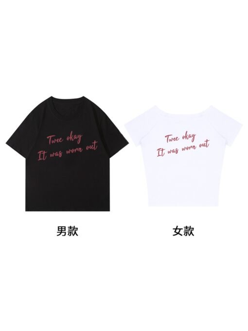 Vapetix S-3XL  [220g combed cotton] not the same as lovers outfit 2025 new summer super fire high sense slant shou - Obrázek 4