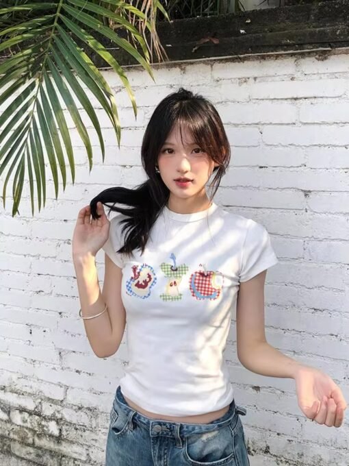 Vapetix M-2XL  1*1 pure cotton regular fit, square-shoulder short sleeve, high elasticity new summer slimming styl - obrazek 7