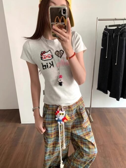 Vapetix S-2XL  Official figure cotton 40 220g (92% cotton 8% spandex) shoulder short sleeve T-shirt women's printi - Imagen 3