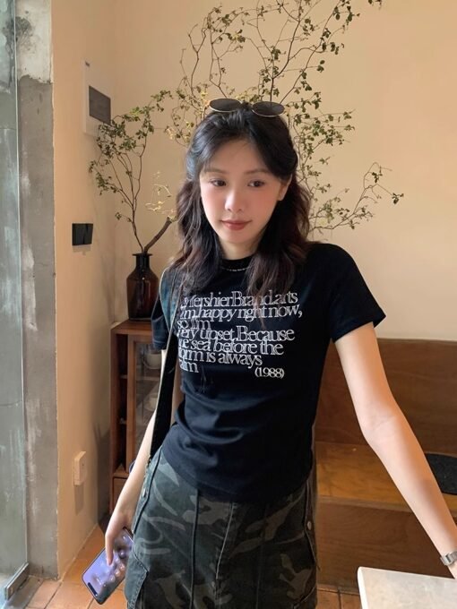 Vapetix S-2XL  Official figure cotton 40 220g (92% cotton 8% spandex) shoulder short sleeve T-shirt women's printi - Imagen 5