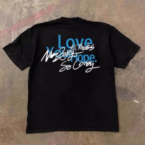 Vapetix S-3XL  [Tmall/recommend] Heavy 230g Double Yarn Cotton Combed Tight LOVE Letter Printed Short Sleeve T-shi - Obrázek 3