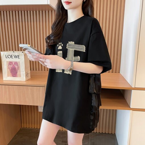 Vapetix M-2XL  31604#Actual shoot quality/cotton/stand collar/loose medium-long length splicing floral edge design - Obrázek 5