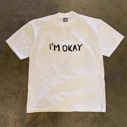 Vapetix S-3XL  [Tmall/recommend] heavy 230g double yarn cotton combed tight OKAY letter printed short sleeve T-shi – Bild 4