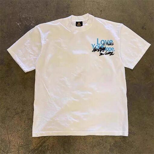 Vapetix S-3XL  [Tmall/recommend] Heavy 230g Double Yarn Cotton Combed Tight LOVE Letter Printed Short Sleeve T-shi - Obrázek 4