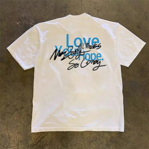 Vapetix S-3XL  [Tmall/recommend] Heavy 230g Double Yarn Cotton Combed Tight LOVE Letter Printed Short Sleeve T-shi - Obrázek 5