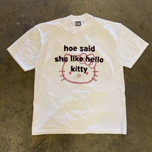 Vapetix S-3XL  [Tmall/recommend] Heavy 230g Double Yarn Pure Cotton Combed Tight hoe Cat Printed Short Sleeve T-Sh – Bild 4