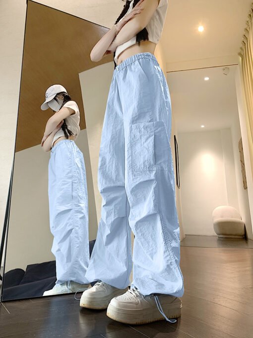 Vapetix S-4XL  Original version processed edge blue ice silk work pants for women summer thin new quick-dry paratr - Afbeelding 8