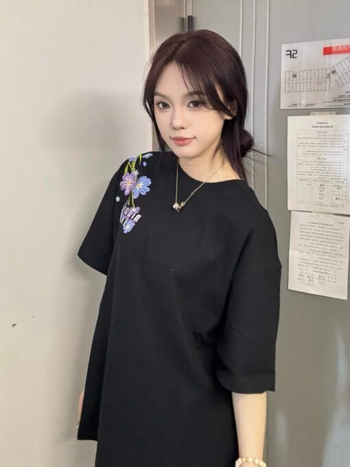 Vapetix M-2XL  X02# [front and rear printed embroidery 19 220g cotton threaded collar] summer lovers short sleeve – Bild 4