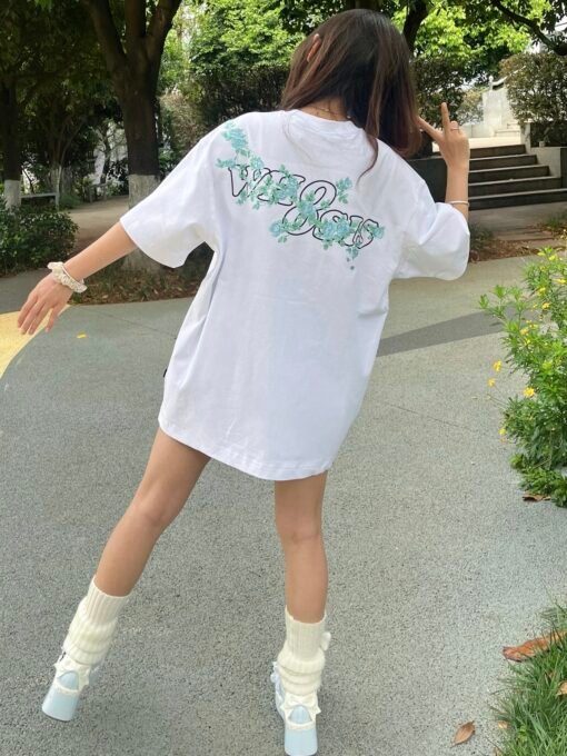 Vapetix M-2XL  X09# [embroidery lining cloth 19 220g cotton threaded collar] summer new couples short sleeve – Bild 4