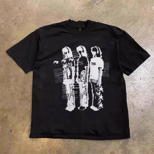 Vapetix S-3XL  [Tmall/recommend] heavy 230g double yarn combed cotton compact figure printed short sleeve T-shirt – Bild 4