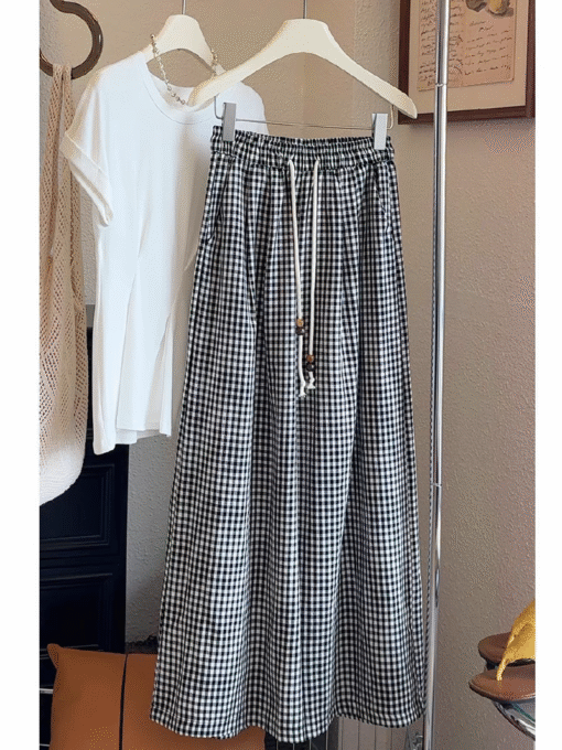 Vapetix M-2XL  2025 Summer New Korean Style Elastic Waist Loose Slimming Matchable Casual Striped Nine-Foot Yamamo - Obrázek 5