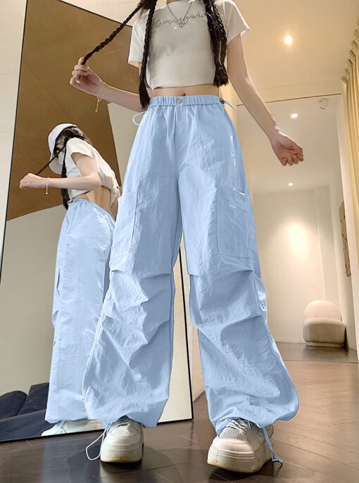 Vapetix S-4XL  Original version processed edge blue ice silk work pants for women summer thin new quick-dry paratr - Afbeelding 9