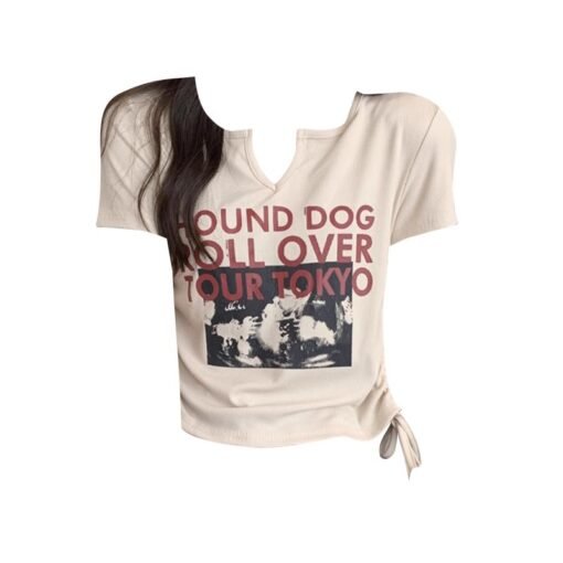 Vapetix S-XL  Official picture original version drawstring print straight shoulder short sleeve t-shirt women's b – Bild 7