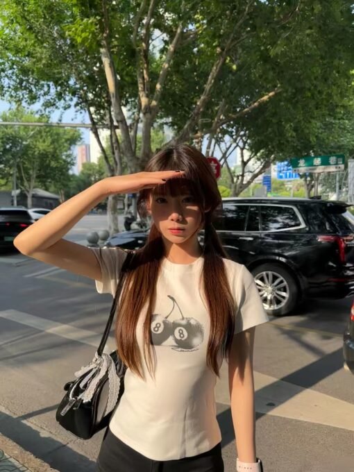Vapetix M-XL  Live broadcast quality [40 230g 95% cotton + 5% spandex back bag collar high stretch slim T-shirt] - Kép 4