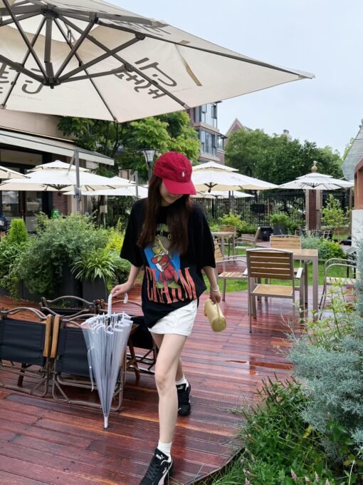Vapetix M-2XL  Cotton 220g [combed tightly] summer new loose printed short sleeve T-shirt women's top - Kép 3