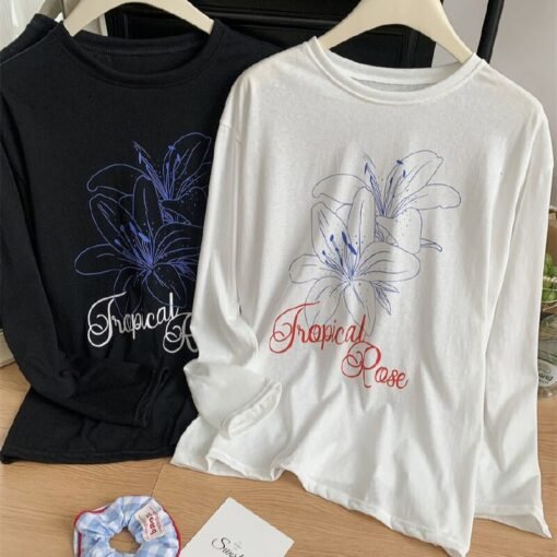 Vapetix Free Size-Free Size  Summer new versatile casual sunscreen top thin floral letter print lazy long-sleeved overshirt - Afbeelding 8